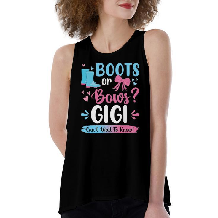 Gender Reveal Boots Or Bows Gigi Matching Baby Party Women's Loose Tank Top