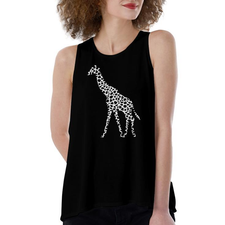Giraffe White Pattern Graphic Animal Print Women's Loose Tank Top