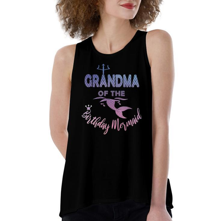 Grandma Of The Birthday Mermaid Matching Granny Women's Loose Tank Top