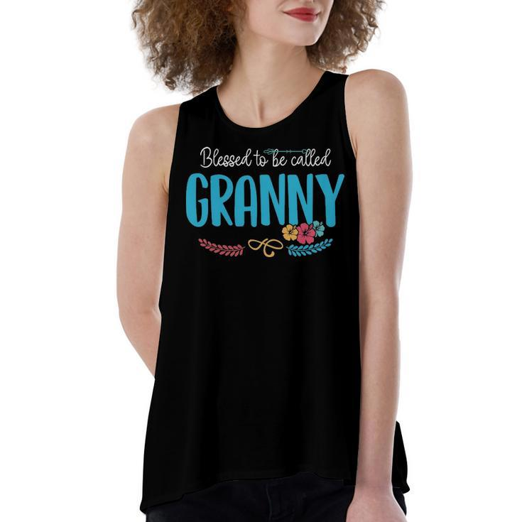 Granny Grandma Gift   Blessed To Be Called Granny Women's Loose Fit Open Back Split Tank Top