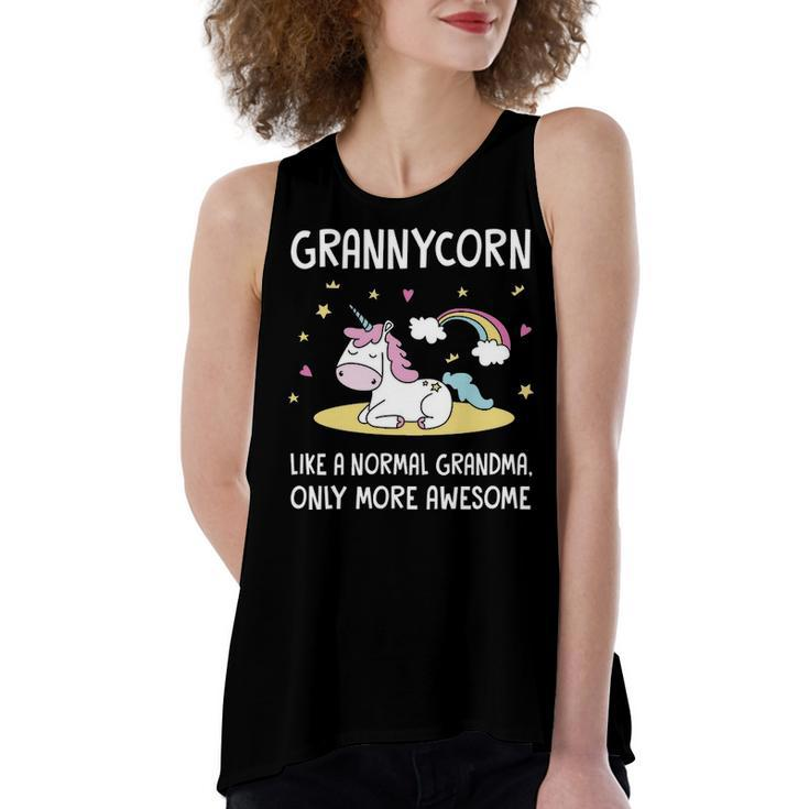 Granny Grandma Gift   Granny Unicorn Women's Loose Fit Open Back Split Tank Top