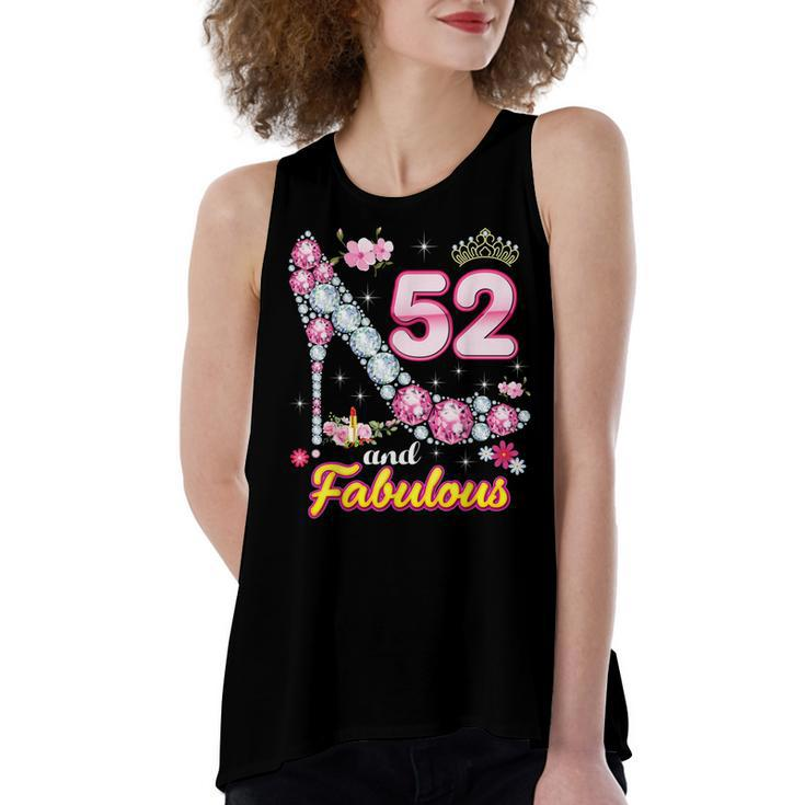 Im 52 Years Old And Fabulous 52Nd Birthday Diamond Shoe  Women's Loose Fit Open Back Split Tank Top