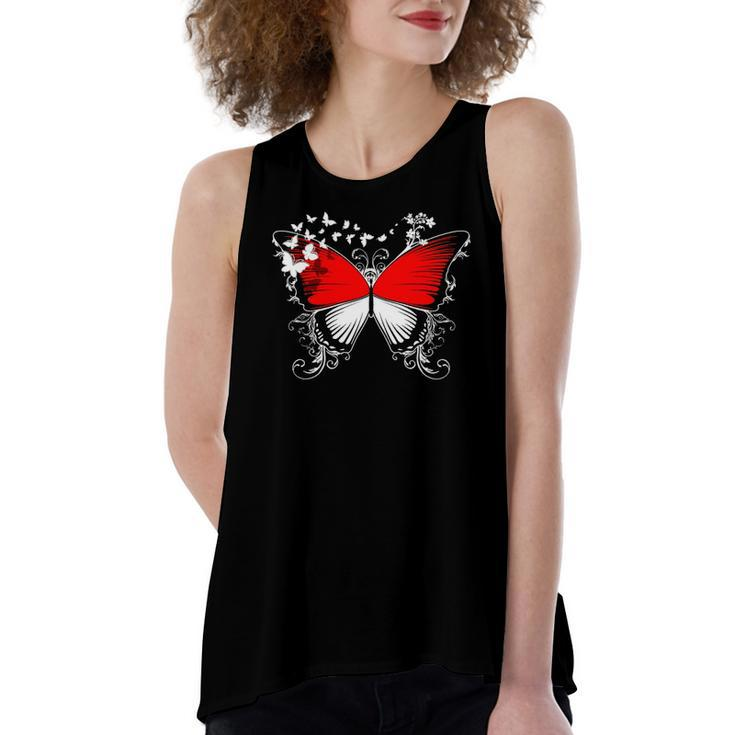 Indonesia Flag Indonesian Butterfly Lover Women's Loose Tank Top