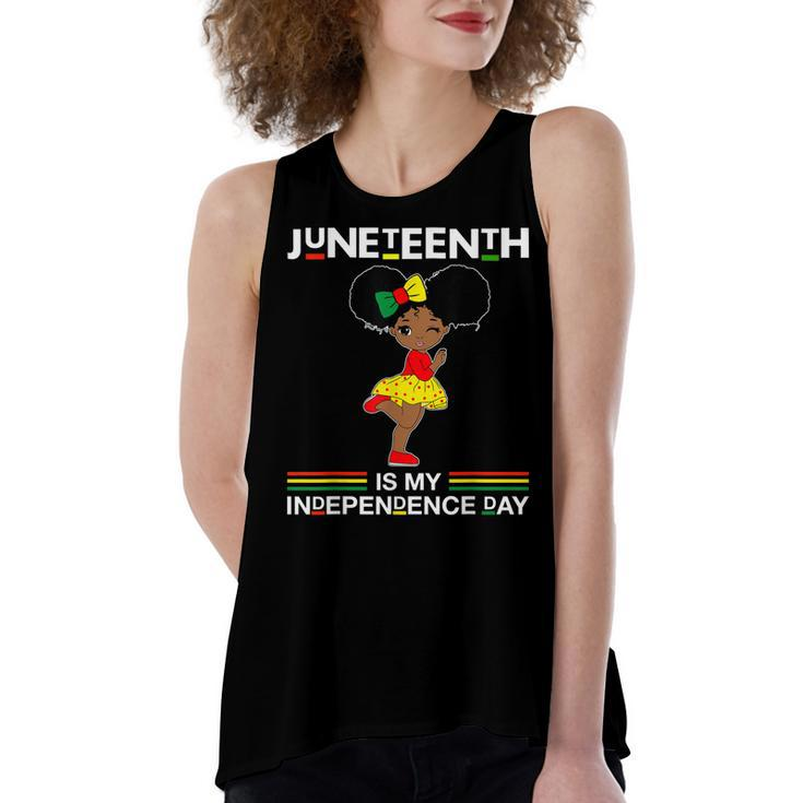 Juneteenth Is My Independence Day Black Girl Black Queen   Women's Loose Fit Open Back Split Tank Top