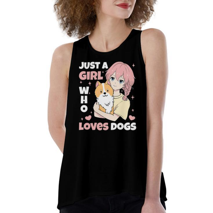 Just A Girl Who Loves Dogs Cute Corgi Lover Outfit & Apparel Women's Loose Tank Top