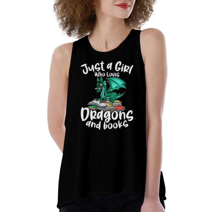 Just A Girl Who Loves Dragons And Books Reading Dragon Women's Loose Tank Top