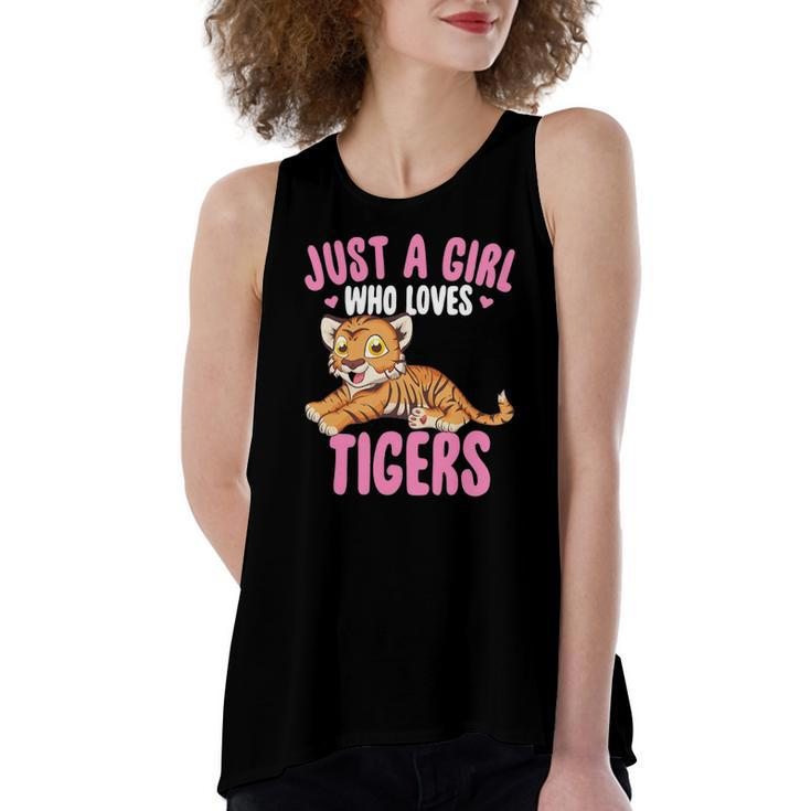 Just A Girl Who Loves Tigers Cute Kawaii Tiger Animal Women's Loose Tank Top