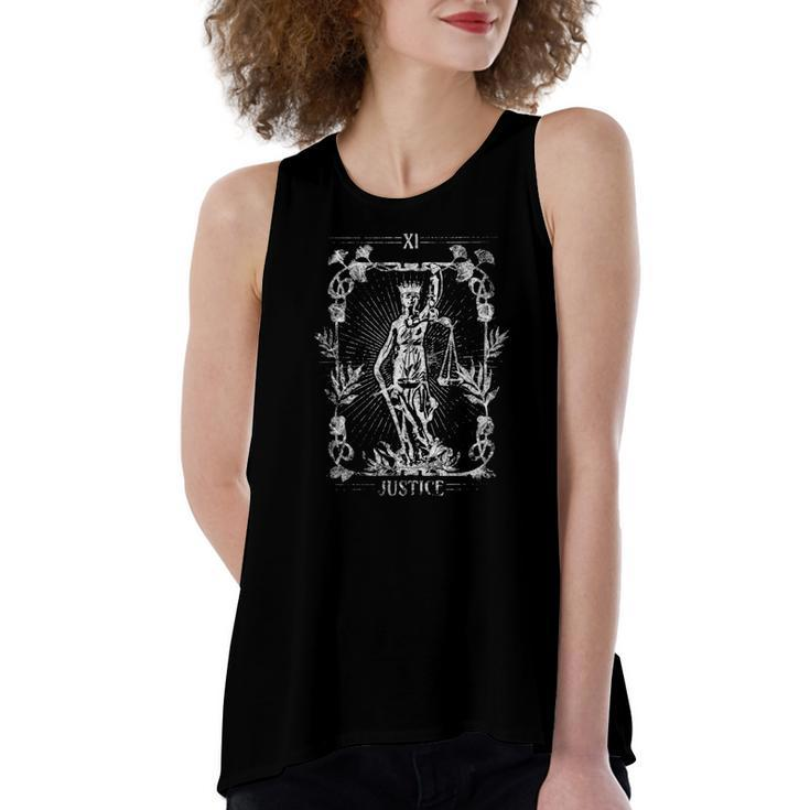 Justice Tarot Card Vintage Gothic Retro Style Women's Loose Tank Top