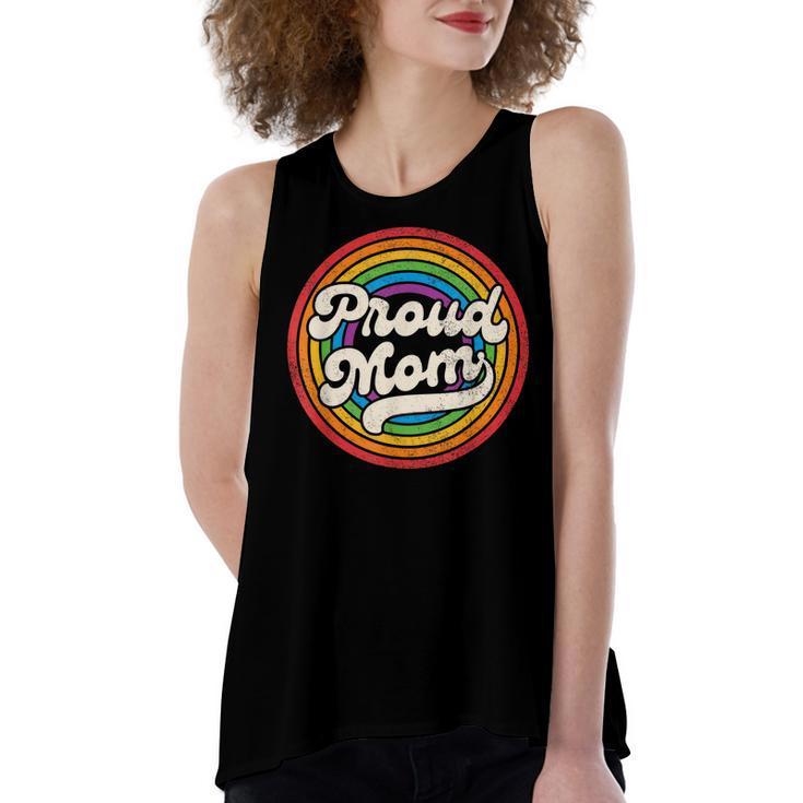 Lgbtq Proud Mom Gay Pride Lgbt Ally Rainbow Mothers Day  Women's Loose Fit Open Back Split Tank Top
