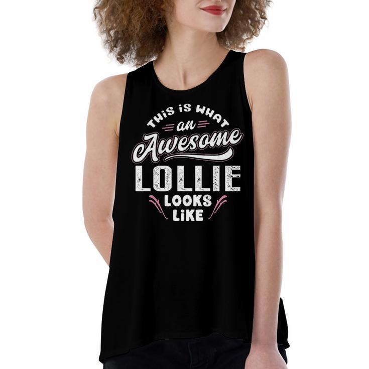 Lollie Grandma Gift   This Is What An Awesome Lollie Looks Like Women's Loose Fit Open Back Split Tank Top