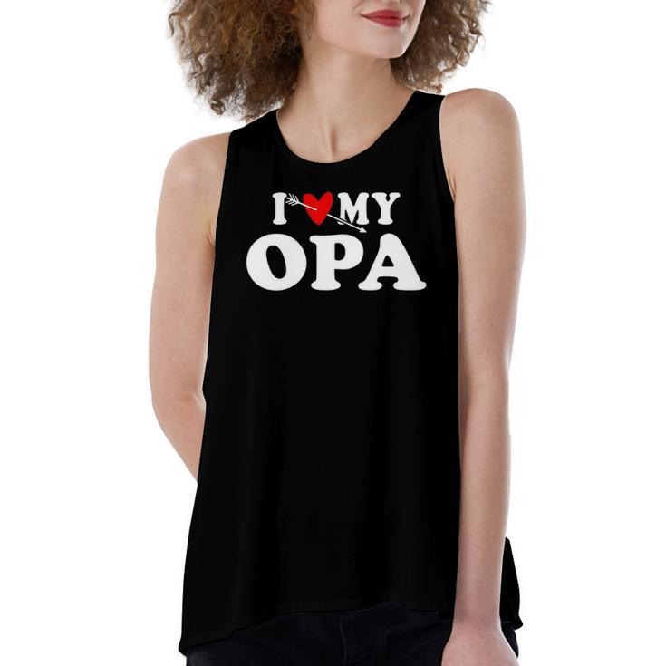 I Love My Opa With Heart Wear For Grandson Granddaughter Women's Loose Tank Top