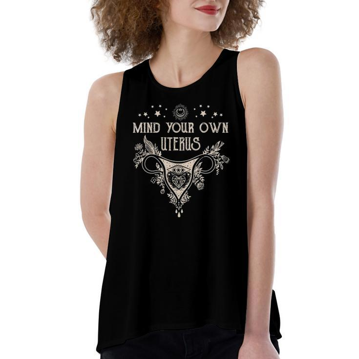 Mind Your Own Uterus S Floral My Uterus My Choice Women's Loose Tank Top