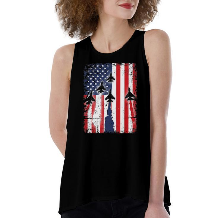 Missing Man Military Formation Patriotic Flag Women's Loose Tank Top