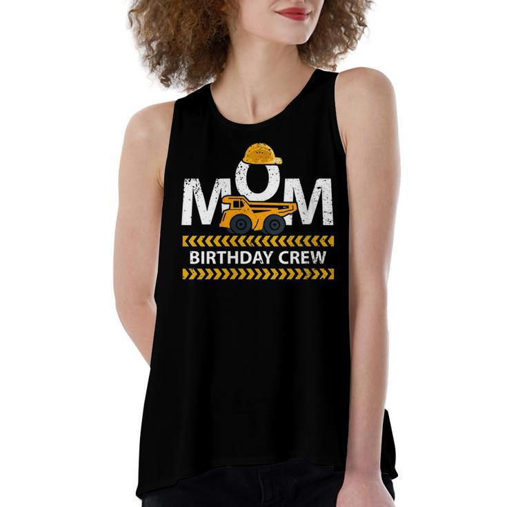 Mom Birthday Crew Construction Birthday Party Supplies   Women's Loose Fit Open Back Split Tank Top