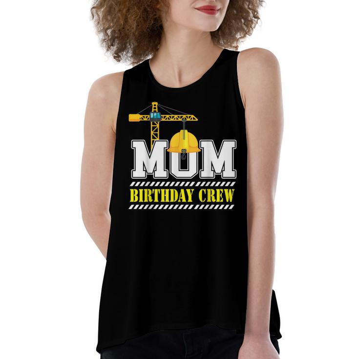 Mom Birthday Crew Construction Birthday Party  V2 Women's Loose Fit Open Back Split Tank Top