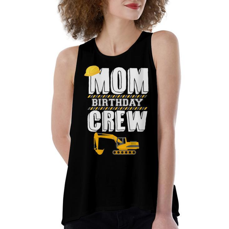 Mom Birthday Crew Construction Worker Hosting Party   Women's Loose Fit Open Back Split Tank Top