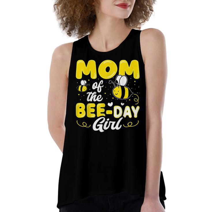 Mom Of The Bee Day Girl Hive Party Matching Birthday Sweet  Women's Loose Fit Open Back Split Tank Top