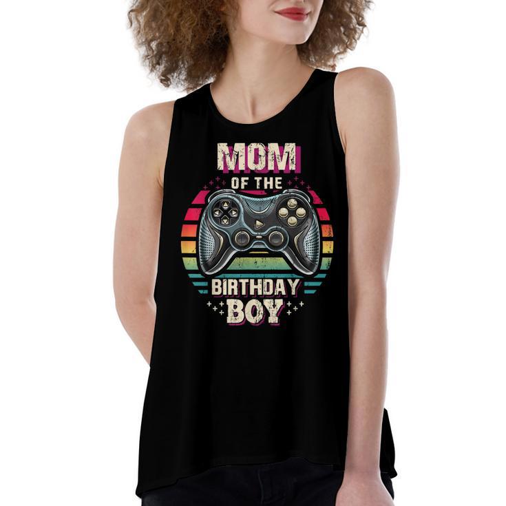 Mom Of The Birthday Boy Matching Video Game Birthday Party  Women's Loose Fit Open Back Split Tank Top