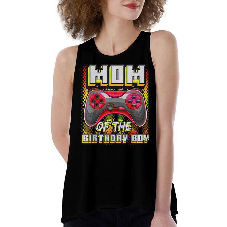 Mom Of The Birthday Boy Matching Video Gamer Birthday Party  Women's Loose Fit Open Back Split Tank Top