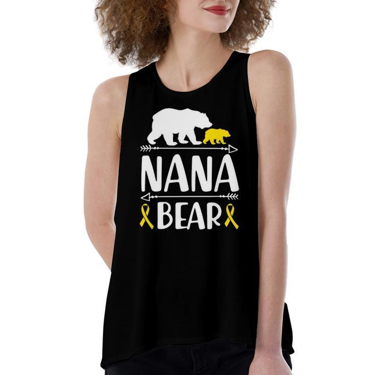 Nana Bear Childhood Cancer Awareness Grandma Of A Warrior Women's Loose Tank Top