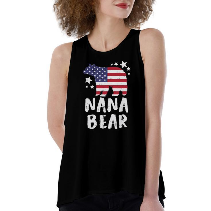 Nana Bear Grandma Us Flag 4Th Of July Matching Women's Loose Tank Top