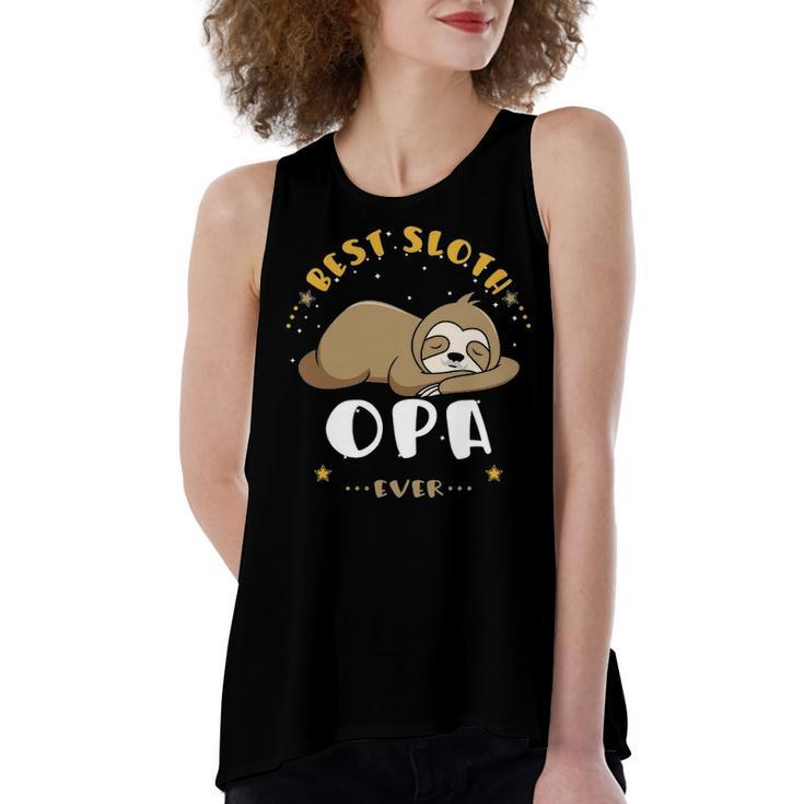 Opa Grandpa Gift   Best Sloth Opa Ever Women's Loose Fit Open Back Split Tank Top
