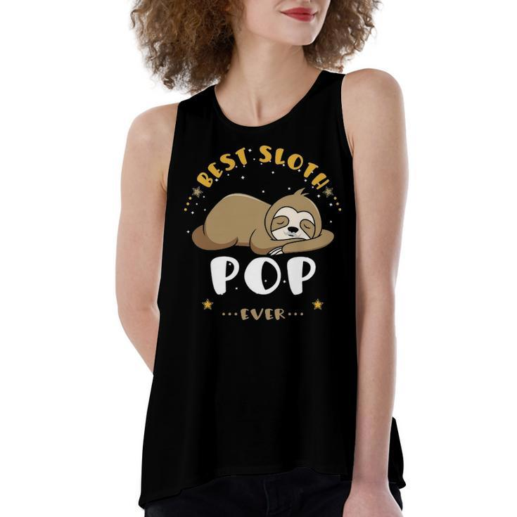 Pop Grandpa Gift   Best Sloth Pop Ever Women's Loose Fit Open Back Split Tank Top