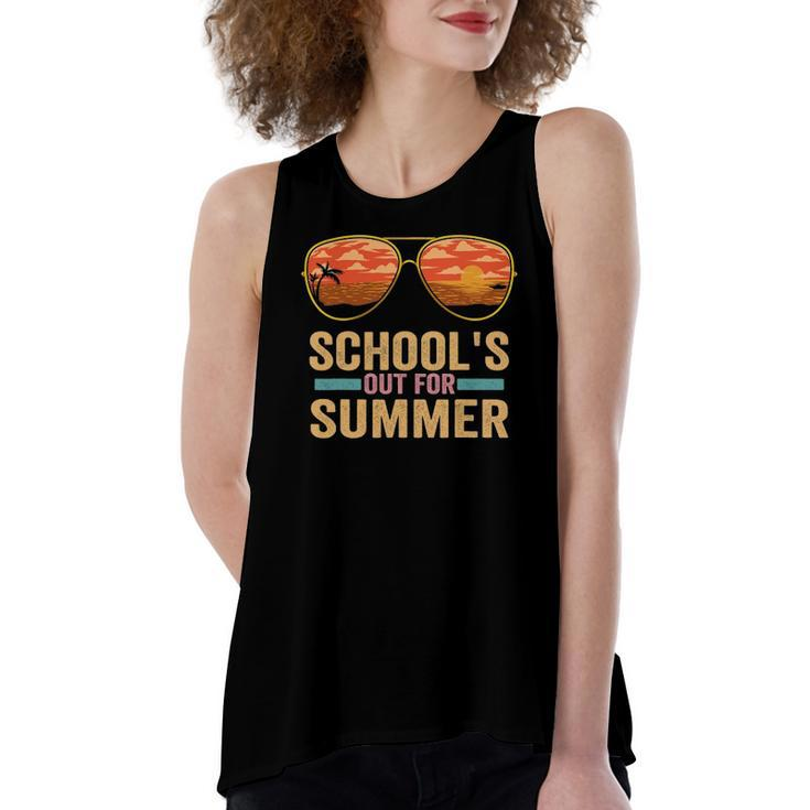Schools Out For Summer Sunglasses Teacher Last Day Of School Women's Loose Tank Top