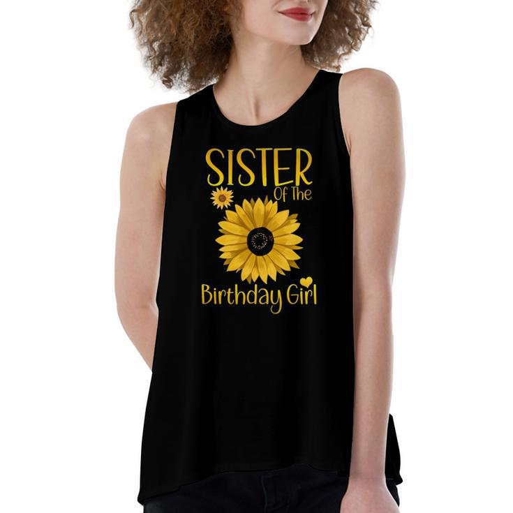 Sister Of The Birthday Girl Sunflower Matching Party Women's Loose Tank Top