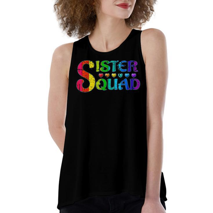 Sister Squad Relatives Birthday Bday Party  Women's Loose Fit Open Back Split Tank Top