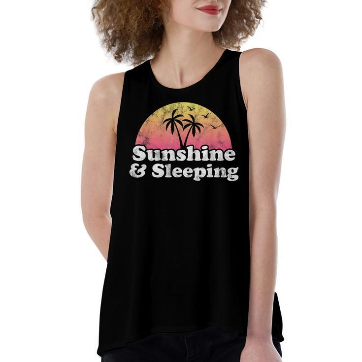 Sleeping Gift - Sunshine And Sleeping  Women's Loose Fit Open Back Split Tank Top