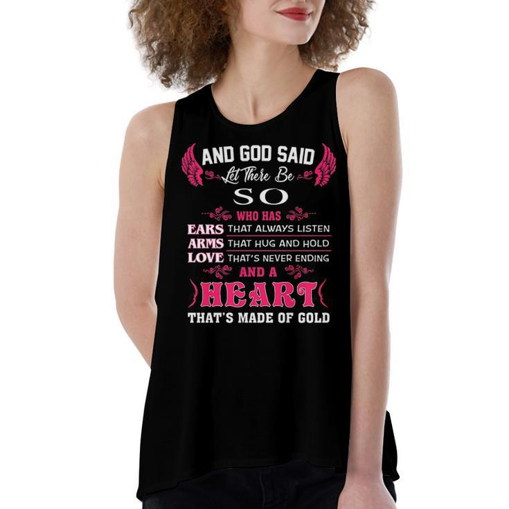 So Name Gift   And God Said Let There Be So Women's Loose Fit Open Back Split Tank Top