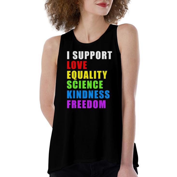 I Support Lgbtq Love Equality Gay Pride Rainbow Proud Ally Women's Loose Tank Top