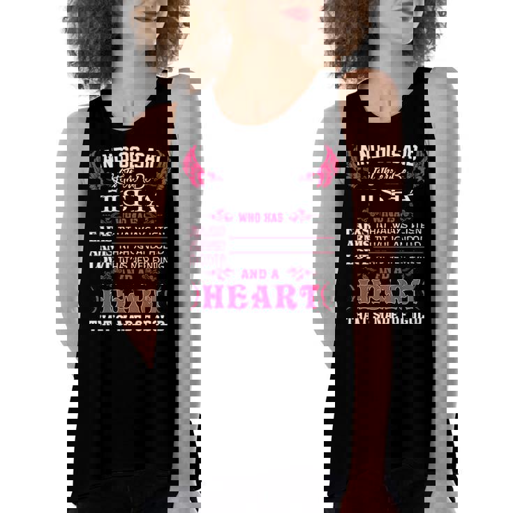 Tisha Name Gift   And God Said Let There Be Tisha Women's Loose Fit Open Back Split Tank Top