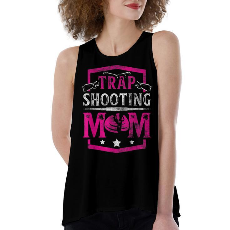 Trap Shooting Mom Trap Shooting Funny  Women's Loose Fit Open Back Split Tank Top
