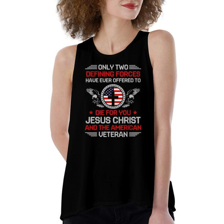 Two Defining Forces Jesus Christ & The American Veteran Women's Loose Tank Top