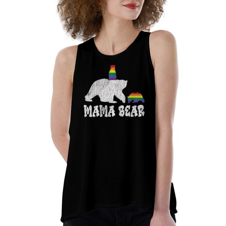 Vintage Mama Bear Pride Mother Teens Mom Lesbian Gay Lgbtq Women's Loose Tank Top