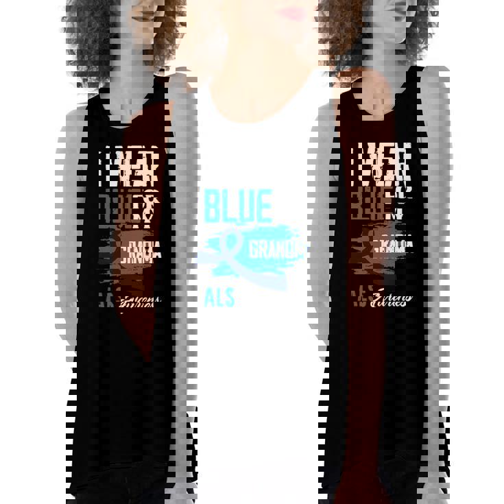 I Wear Blue For My Grandma Support Als Awareness Women's Loose Tank Top