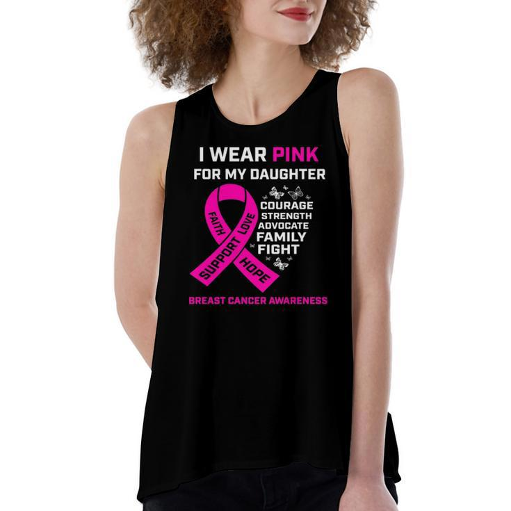I Wear Pink For My Daughter Breast Cancer Awareness Women's Loose Tank Top