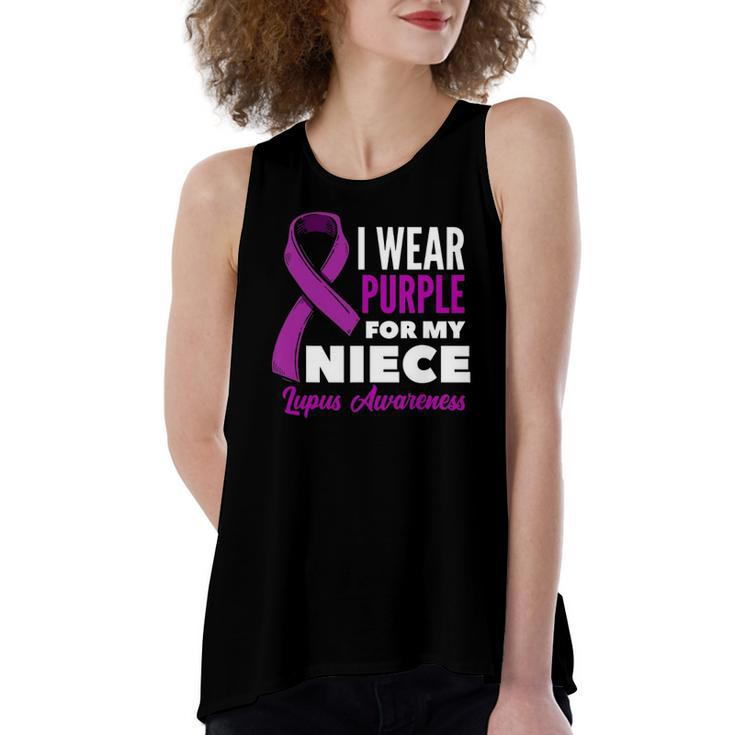 I Wear Purple For My Niece Lupus Uncle Aunt Lupus Awareness Women's Loose Tank Top