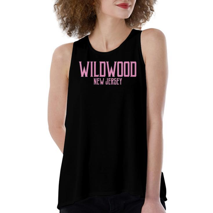 Wildwood New Jersey Nj Vintage Text Pink Print Women's Loose Tank Top