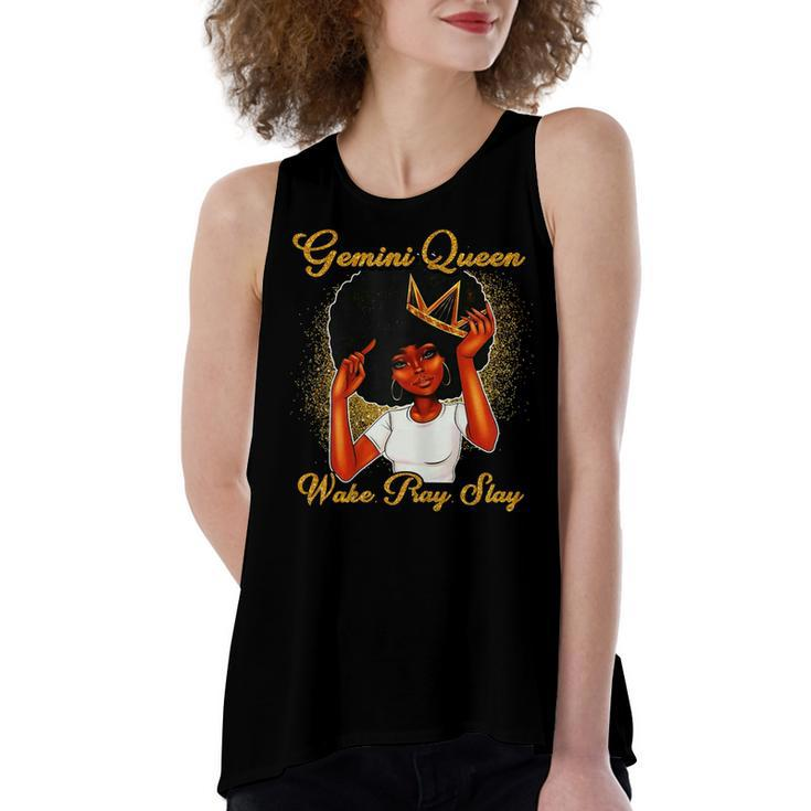 Womens Gemini Queens Are Born In May 21 - June 21 Birthday  Women's Loose Fit Open Back Split Tank Top