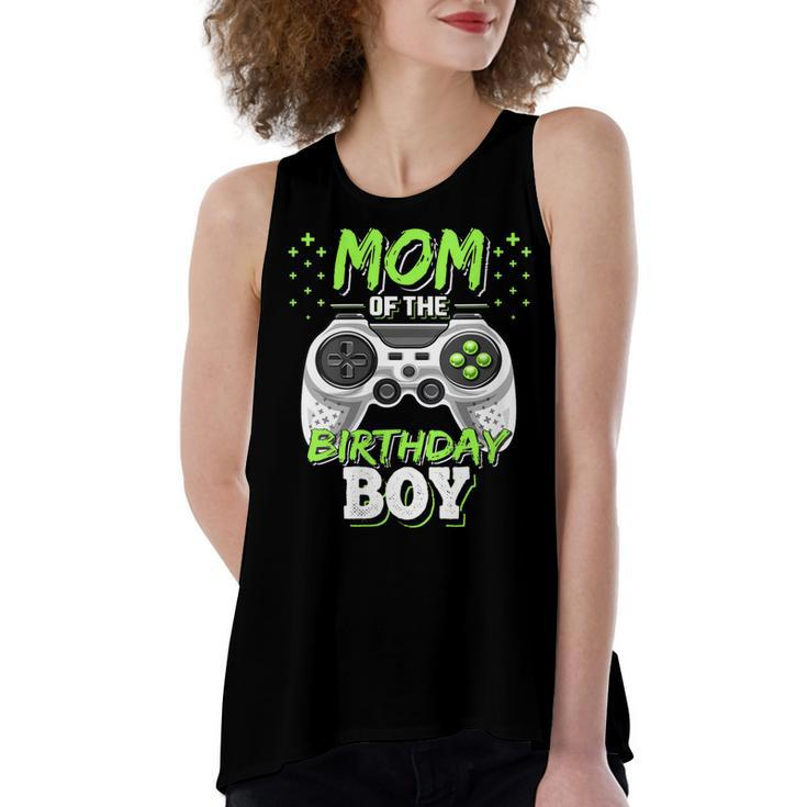 Womens Mom Of The Birthday Boy Matching Video Gamer Birthday Party  V4 Women's Loose Fit Open Back Split Tank Top