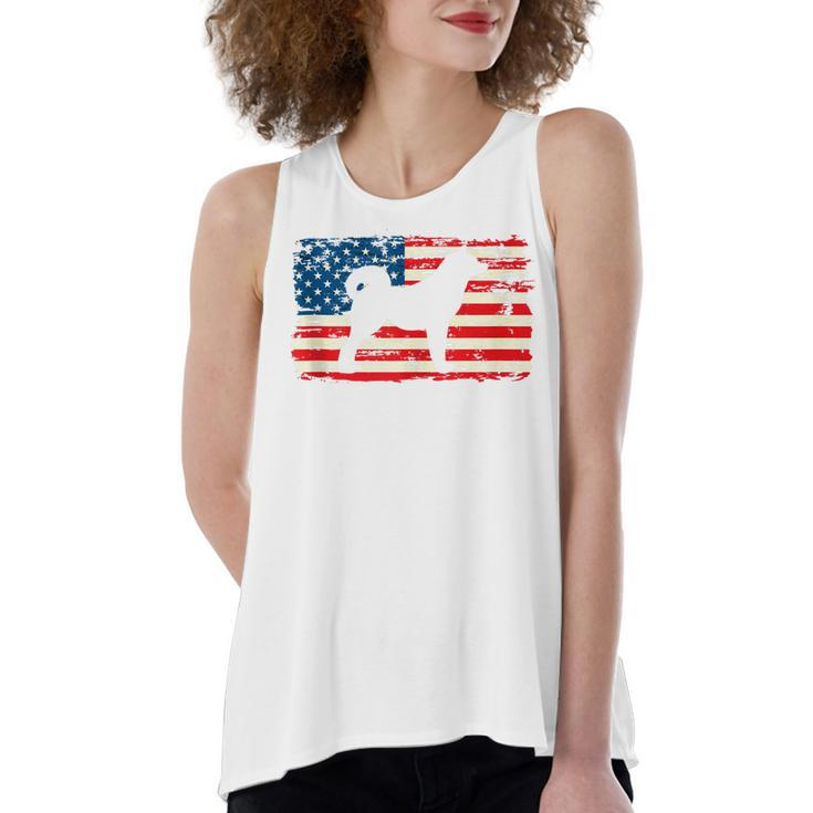 Akita Inu  For Dog Mom Dog Dad Usa Flag 4Th Of July  Women's Loose Fit Open Back Split Tank Top