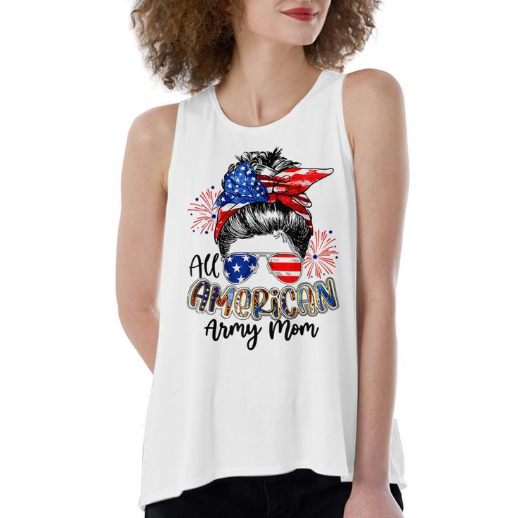 All American Army Mom 4Th Of July  V2 Women's Loose Fit Open Back Split Tank Top