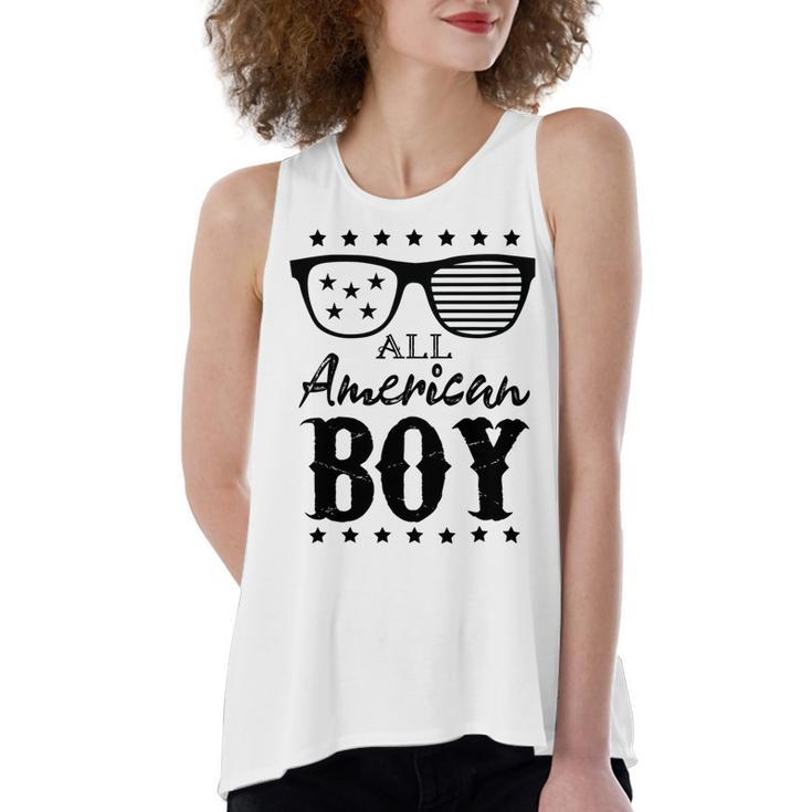 All American Boy 4Th Of July Boys Kids Sunglasses Family  Women's Loose Fit Open Back Split Tank Top