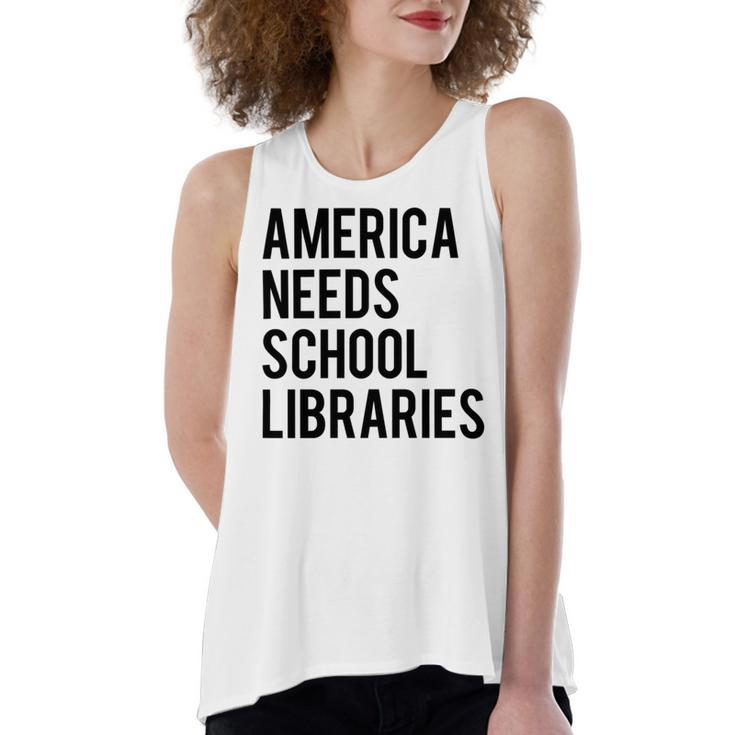 America Needs School Libraries Women's Loose Fit Open Back Split Tank Top