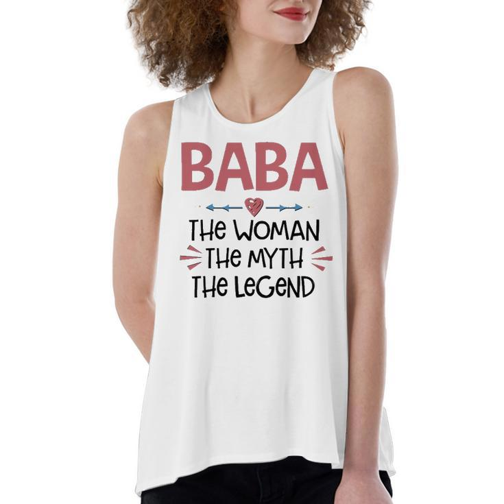 Baba Grandma Gift   Baba The Woman The Myth The Legend Women's Loose Fit Open Back Split Tank Top
