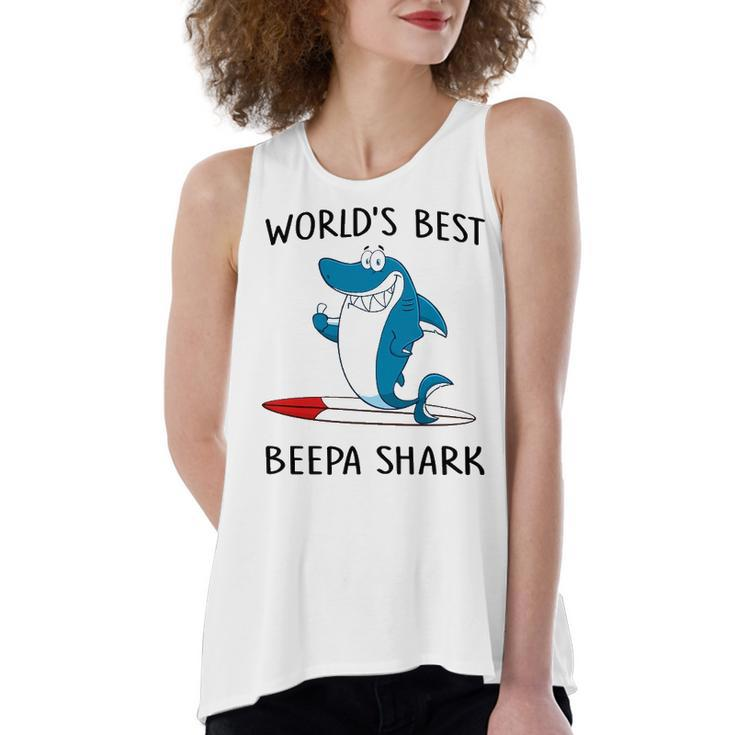 Beepa Grandpa Gift   Worlds Best Beepa Shark Women's Loose Fit Open Back Split Tank Top