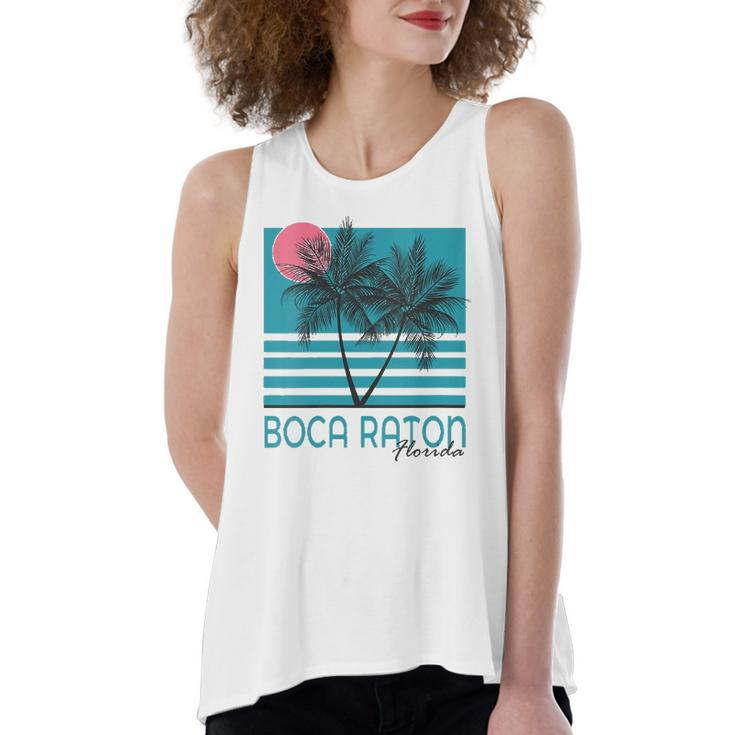 Boca Raton Florida Souvenirs Fl Palm Tree Vintage Women's Loose Tank Top